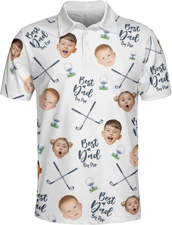 NAZENTI Custom Dad Polo Shirt with Kids Face, Personalized Golf Polo, Fathers Day Shirt Gift for ... | Amazon (US)