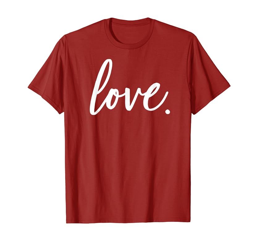 Cute Cursive Love Valentines Day Red Top For Women T-Shirt | Amazon (US)