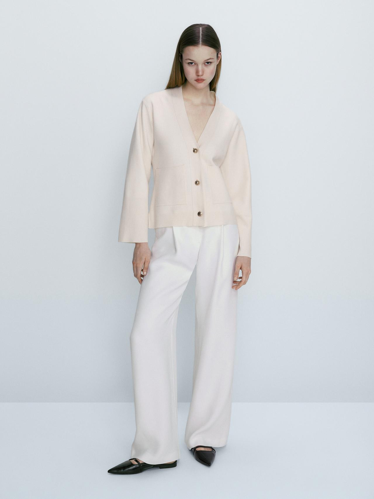 Fitted knit cardigan | Massimo Dutti US