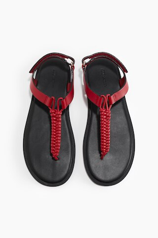 H & M - Leather sandals - Red | H&M (UK, MY, IN, SG, PH, TW, HK)