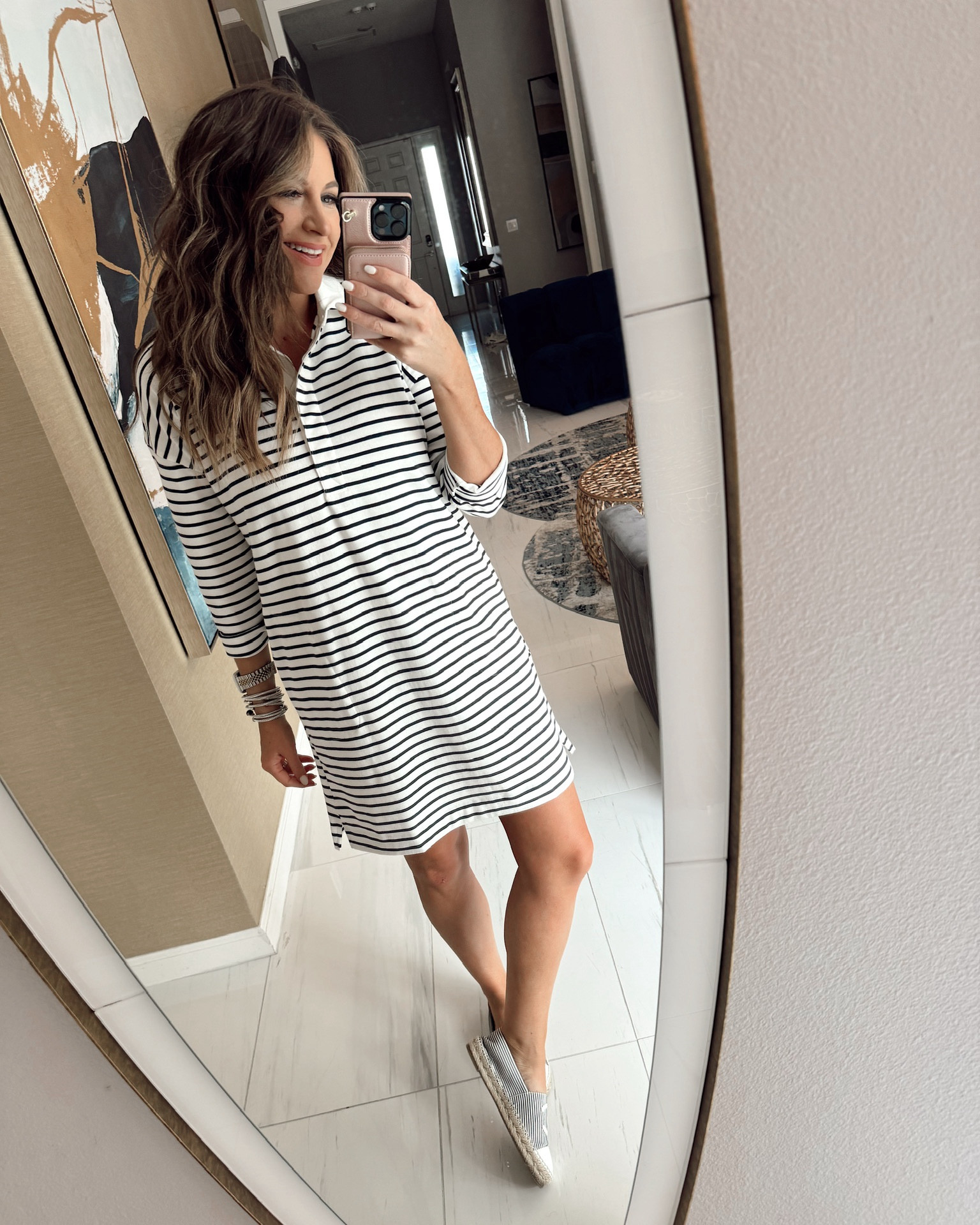 In a medium striped polo dress, espadrilles and accessories for spring - all fits TTS.

#LTKSeasonal #LTKstyletip #LTKfindsunder50