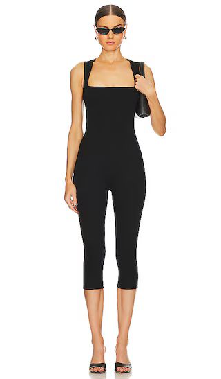 Bell Pedal Pusher Jumpsuit in Black | Revolve Clothing (Global)