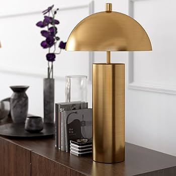 York 27" Tall Table Lamp with Metal Shade in Brass/Brass | Amazon (US)
