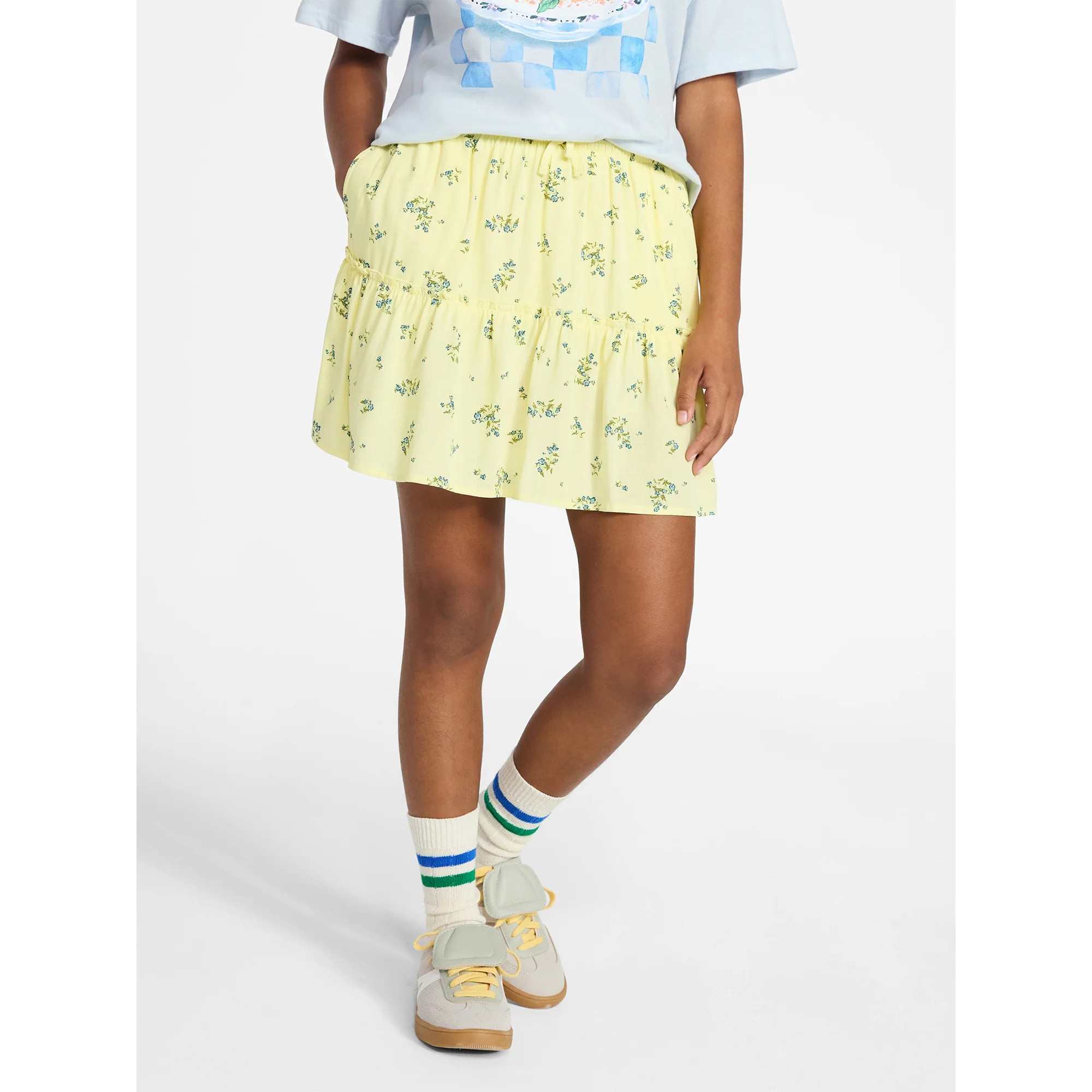 Weekend Academy Girls Tiered Skirt, Sizes 4-18 | Walmart (US)
