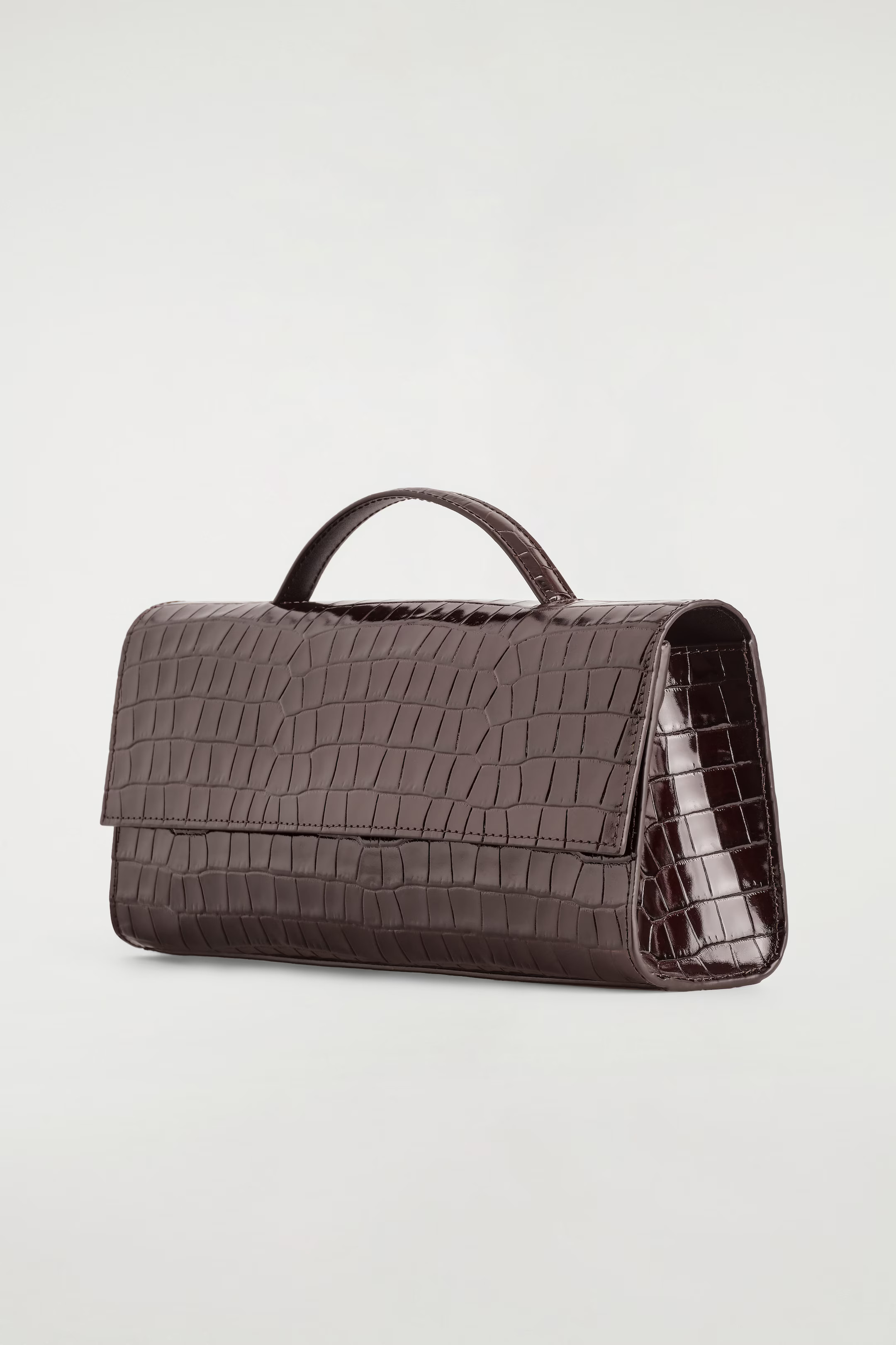 GALLERY CLUTCH BAG - CROCODILE-EFFECT LEATHER - BROWN | COS US | COS (US)