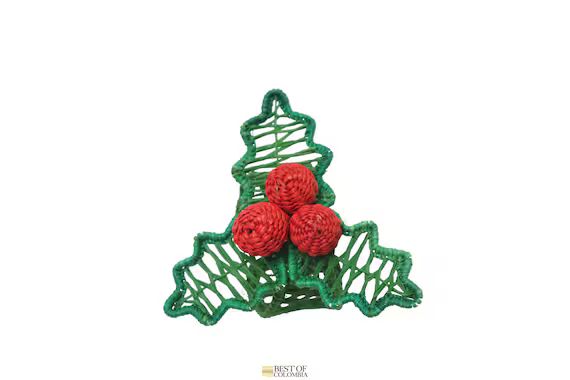Holly berry Iraca Napkin Rings - Holiday Edition | Etsy (US)