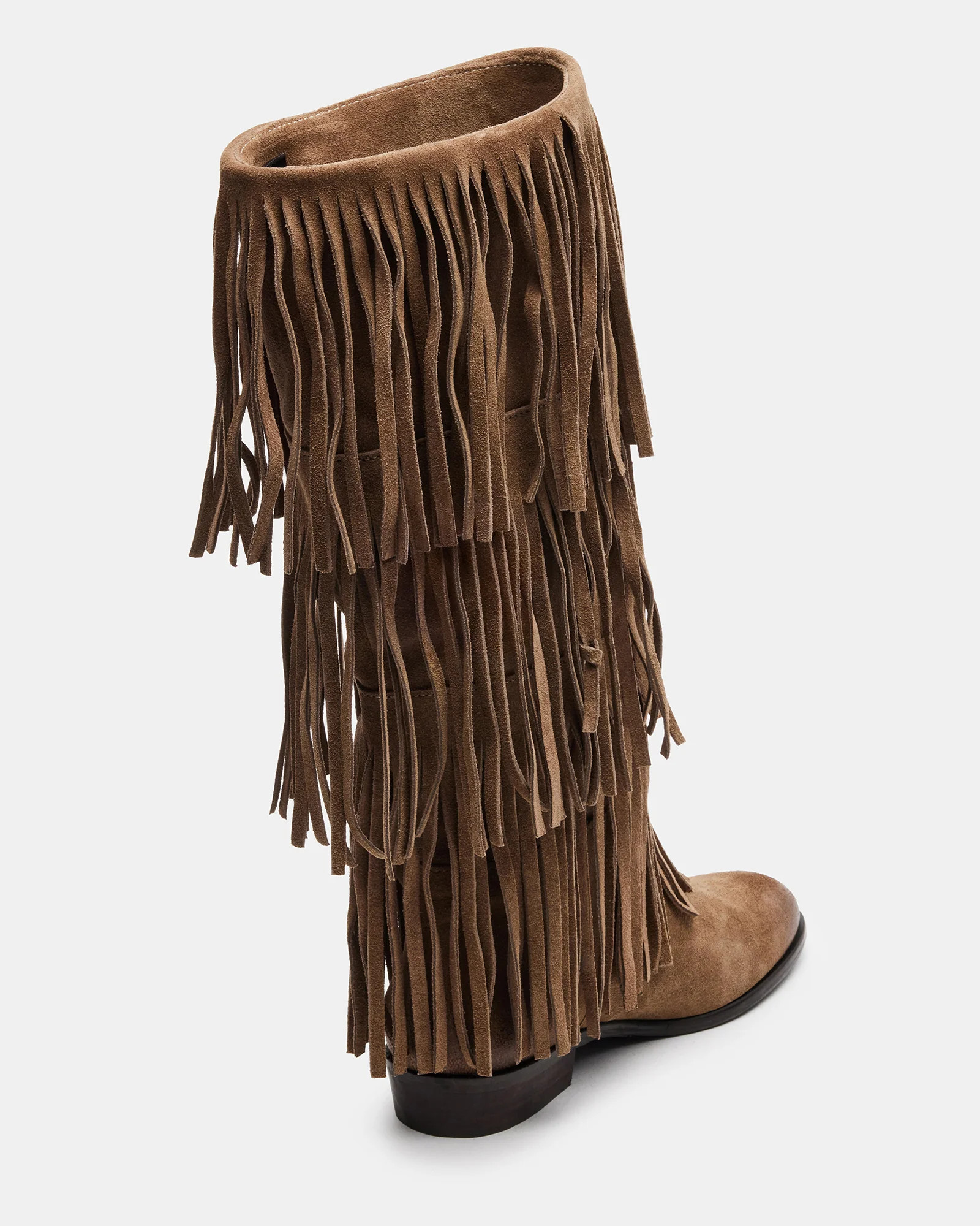 SPUR Taupe Suede Fringe Women's Boots | Steve Madden (US)