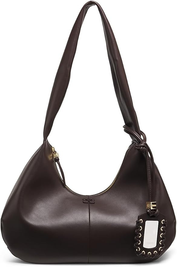 Amazon.com: Ganni, Bou Medium Hobo Bag, Chocolate Fondant : Luxury Stores | Amazon (US)