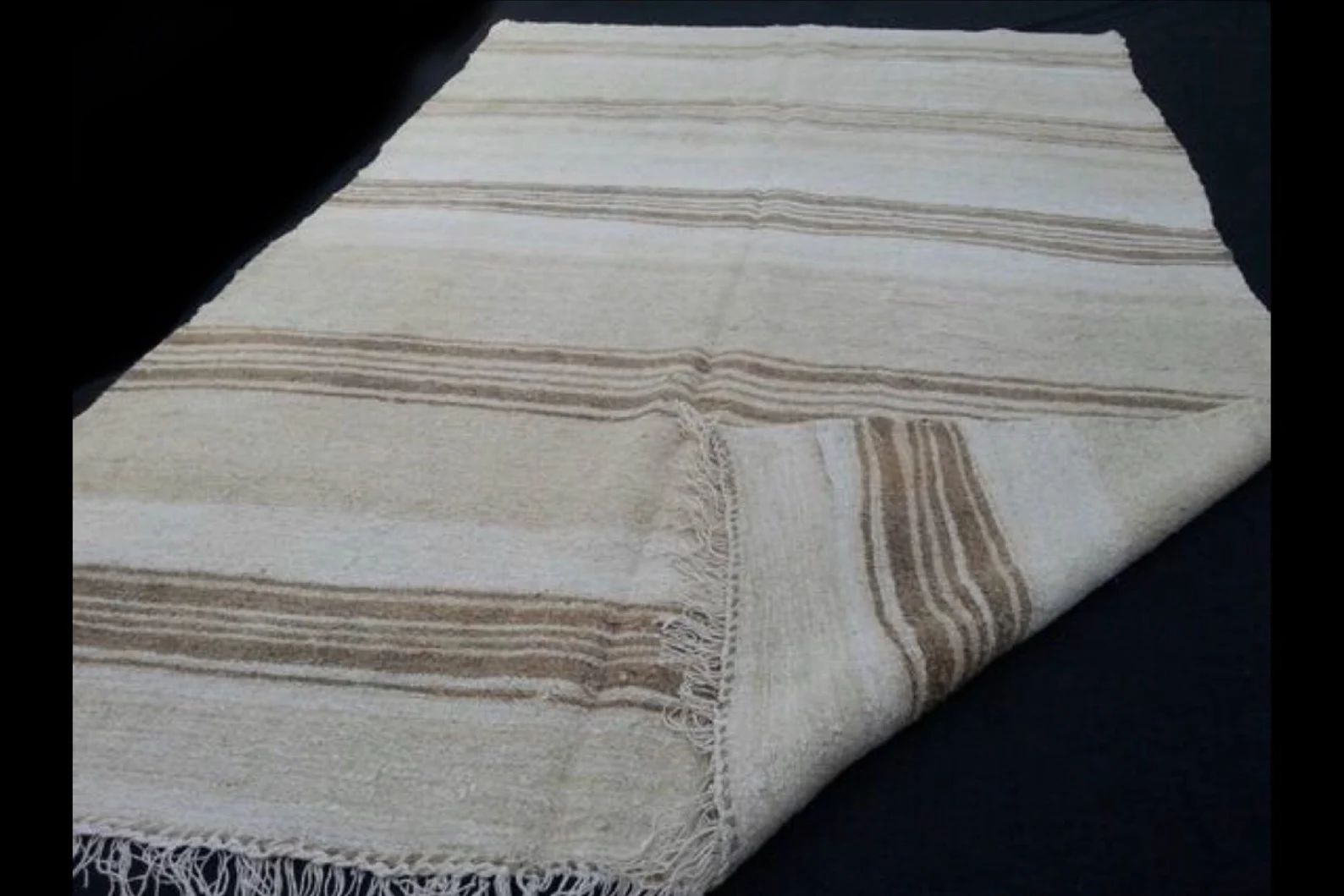 Striped Cream hemp kilim rug Turkish handwoven Hemp rug | Etsy | Etsy (AU)