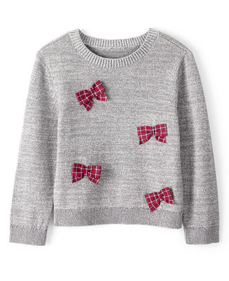 Toddler Girls Bow Long Sleeve Sweater | Macy's