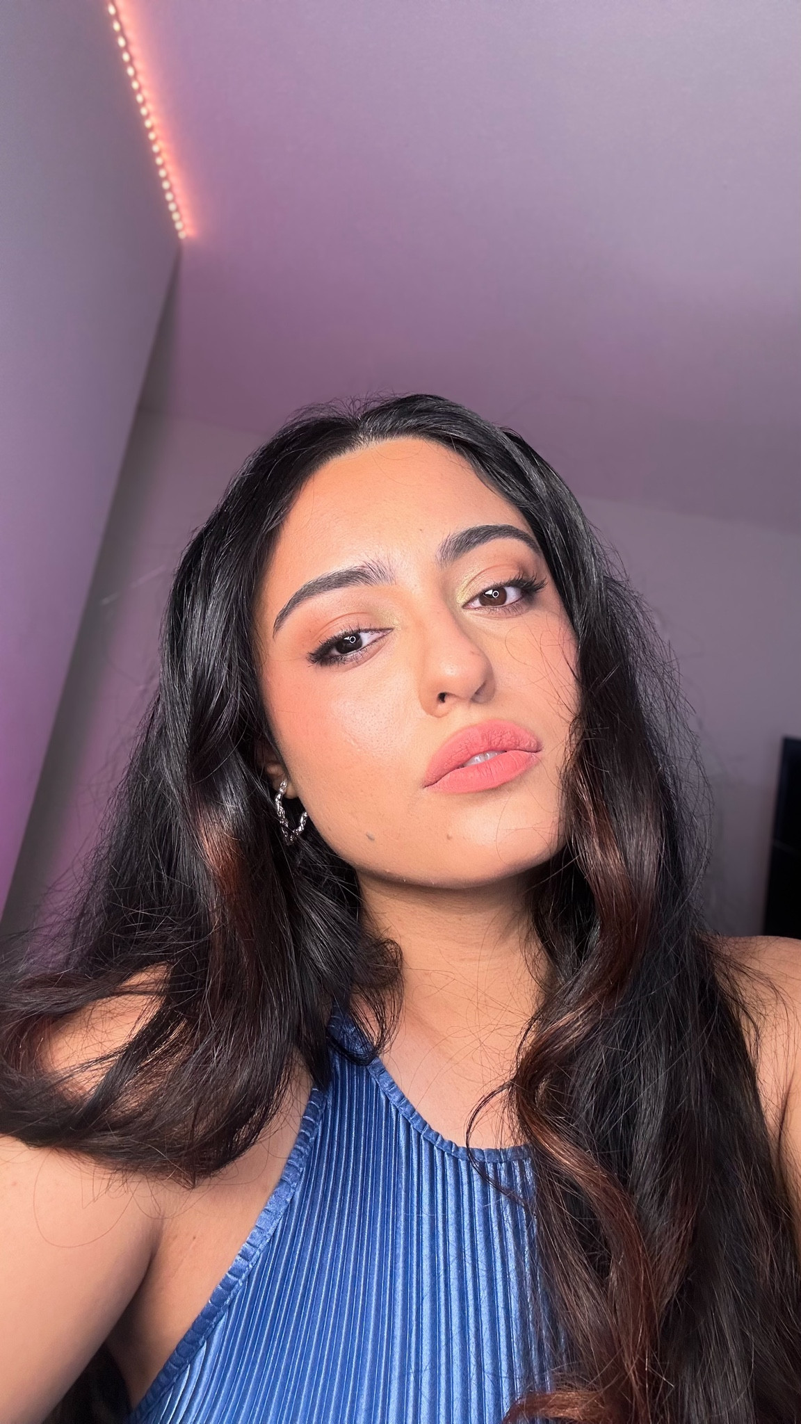 Spring look, spring dress, makeup look, sultry makeup, spring makeup, black eyeliner, blue dress, olive dress, halter dress outfit 


#LTKstyletip #LTKbeauty #LTKSpringSale