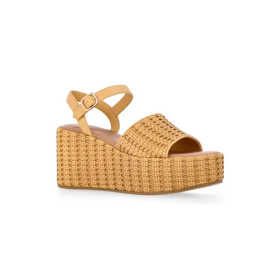 Time and Tru Women's Woven Flatform Sandals | Walmart (US)
