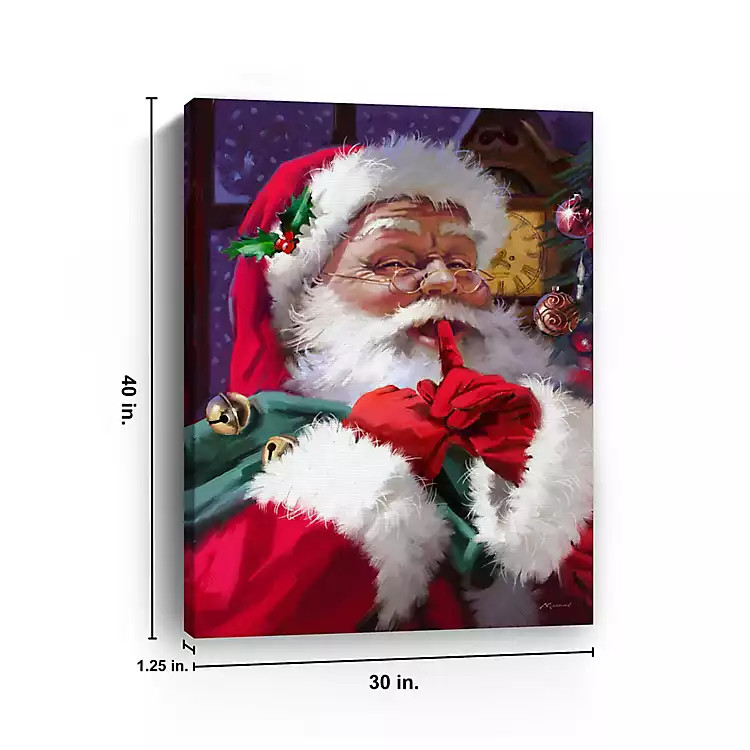 Ssshhh Santa Canvas Art Print | Kirkland's Home