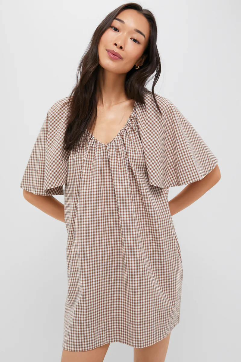 Mocha Cotton Gingham Finn Dress | Tuckernuck (US)