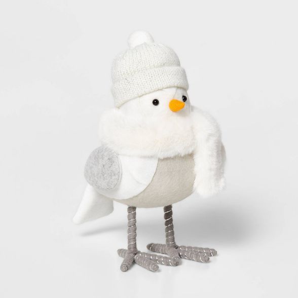 Bird with White Faux Fur Hat & Pink Scarf Decorative Figurine - Wondershop™ | Target