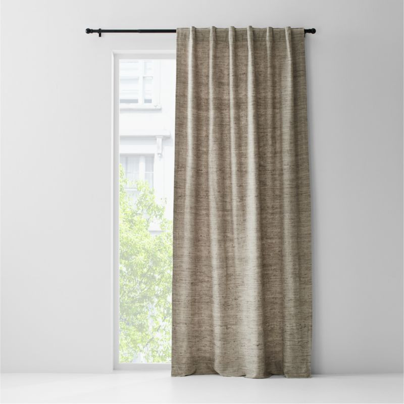 Trevino Warm Beige Cotton Silk Blend Window Curtain Panel 52"x84" + Reviews | Crate & Barrel | Crate & Barrel