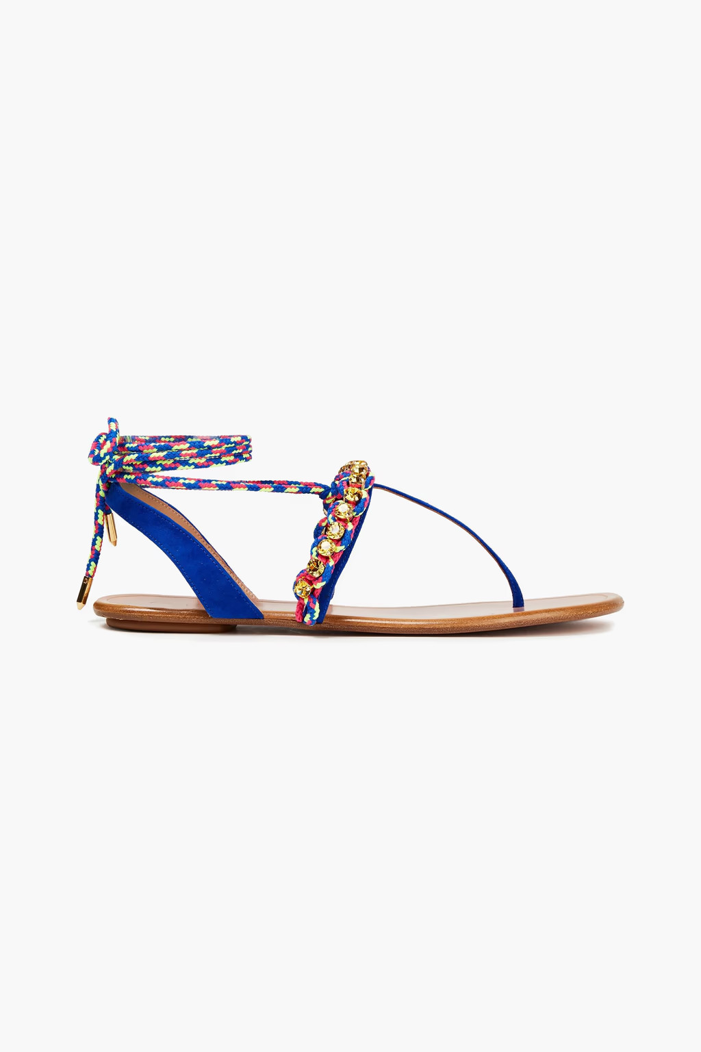 Surf crystal-embellished cord and suede sandals | The Outnet (US and CA)
