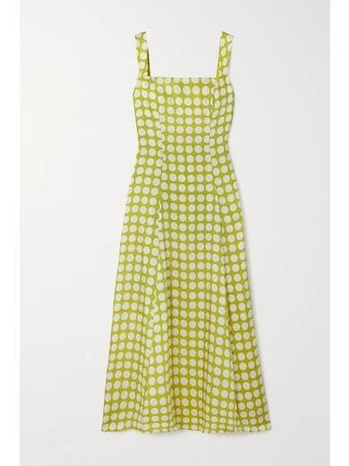 De La Vali - Bandana Polka-dot Recycled Twill Dress - Green | NET-A-PORTER (US)