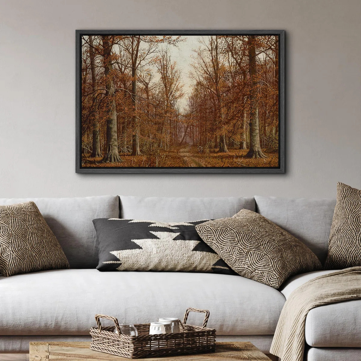Autumn Fall " Rustic Path Autumnal Forest With Falling Leaves " | Wayfair North America