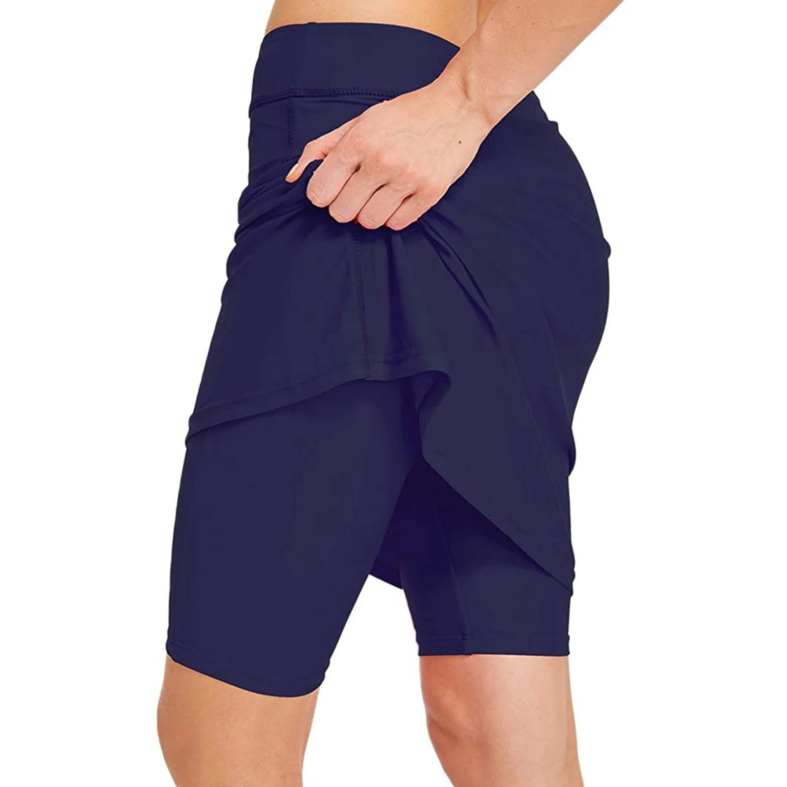 YDDIAN Women's Swim Skirt Shorts Bottoms High Waisted Athletic Skirt Sun Skirted Skorts Navy XL | Walmart (US)