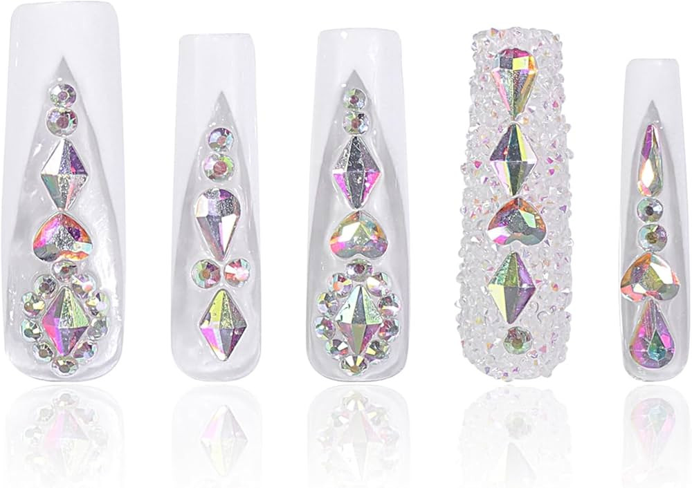 LOVFUL Press on Nails Aurora Light | Handmade with Full Covered Crystals | Reusable Fake Nails | ... | Amazon (US)