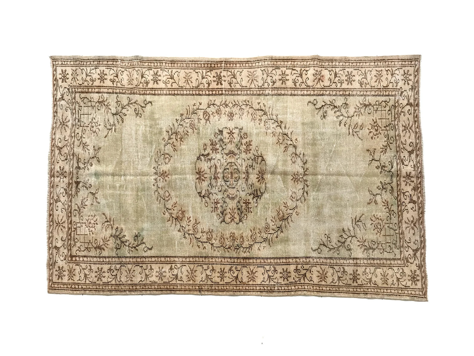 Teal Green Rug, Handmade Rug, Vintage Turkish Rug, Oushak Rug, Wool Rug, Rug for Living Room, 6.1... | Etsy (US)