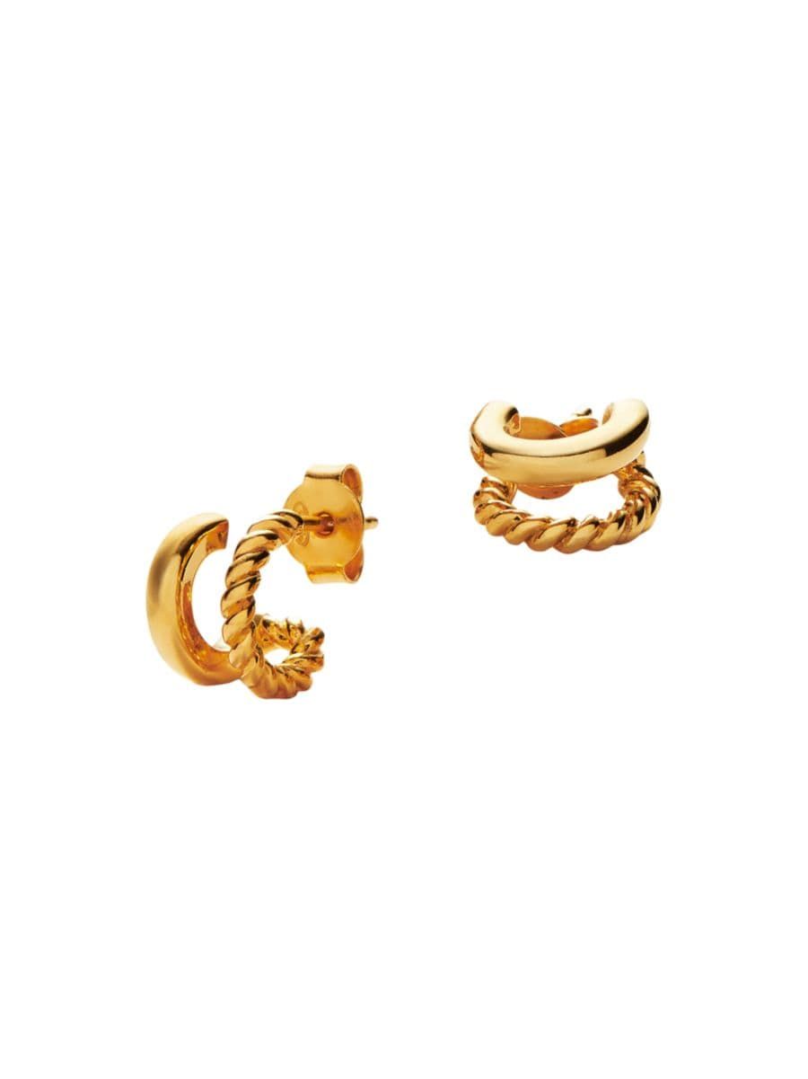 Studs & Huggies Radial Double Huggie Earrings | Saks Fifth Avenue