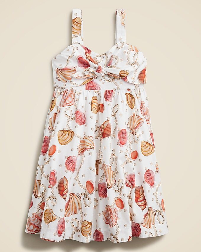 Girls' bow-front dress in painted seashell print | J. Crew US