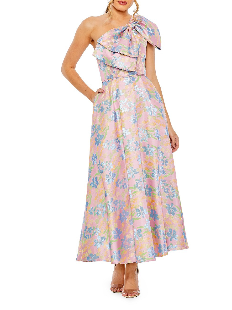 Women's One-Shoulder Embroidered Floral Dress - Pink Multi - Size 2 | Saks Fifth Avenue
