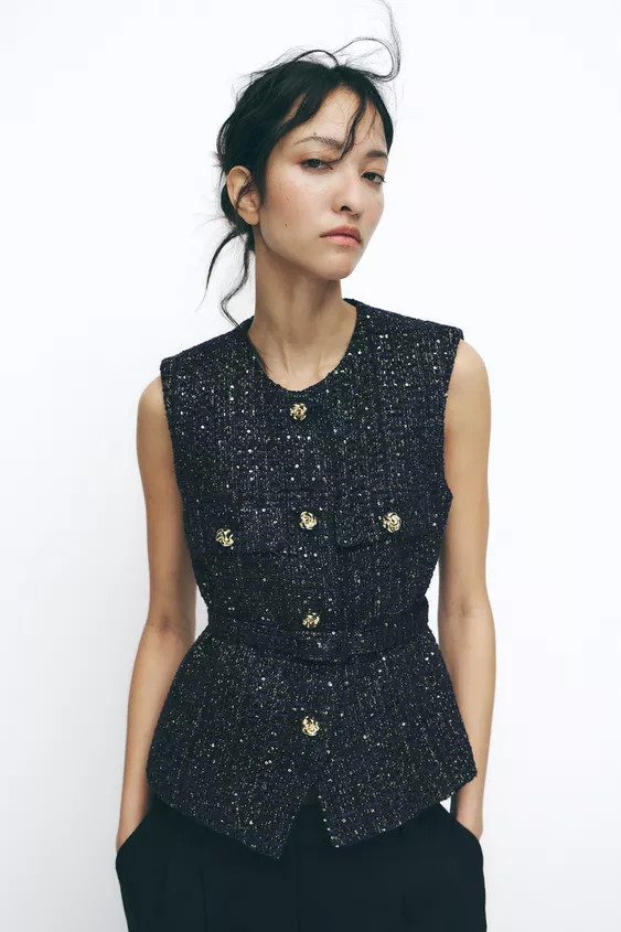 STRUCTURED BELTED VEST | Zara US