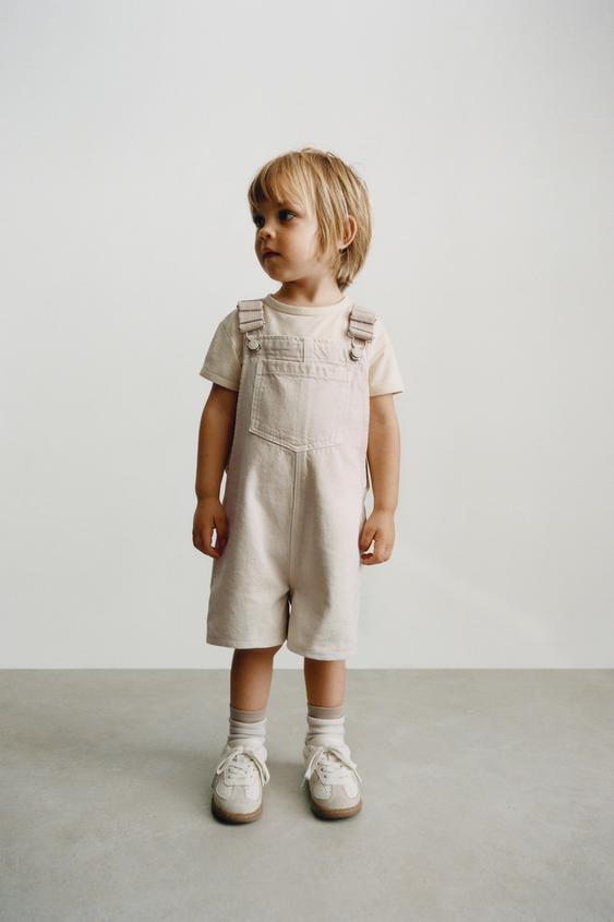 CANVAS TWILL OVERALL SHORTS | Zara US