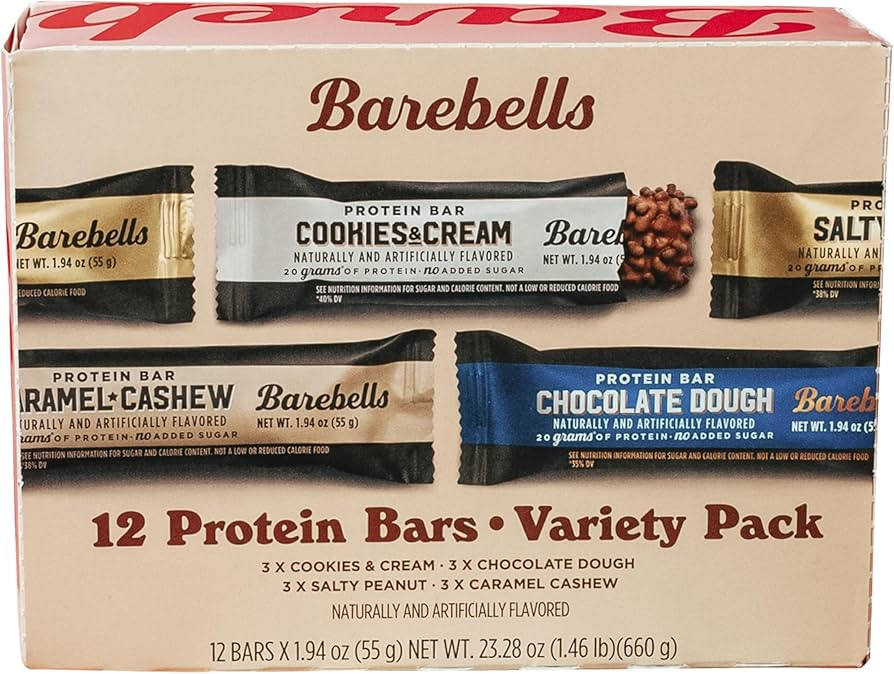 Barebells Protein Bars Variety Pack - 12 Count, 1.9oz Bars - Protein Snacks with 20g of High Prot... | Amazon (US)