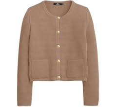 LILLUSORY Women's Knit Cardigan Sweaters 2023 Trendy Soft Cozy Medium Weight Open Front Gold Butt... | Amazon (US)