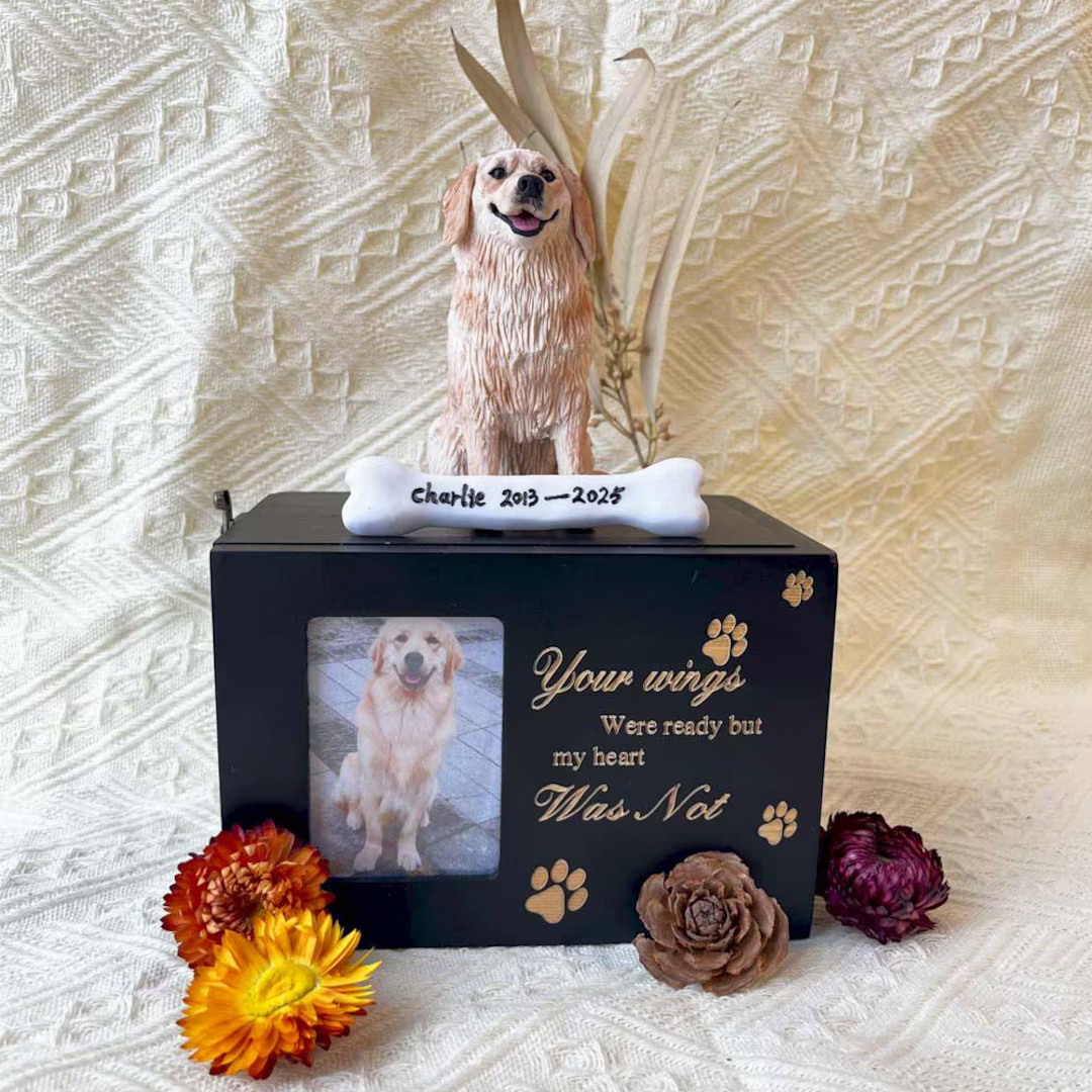 Custom Pet Memorial Urn: Handmade Clay Dog Sculpture Keepsake - Etsy | Etsy (US)