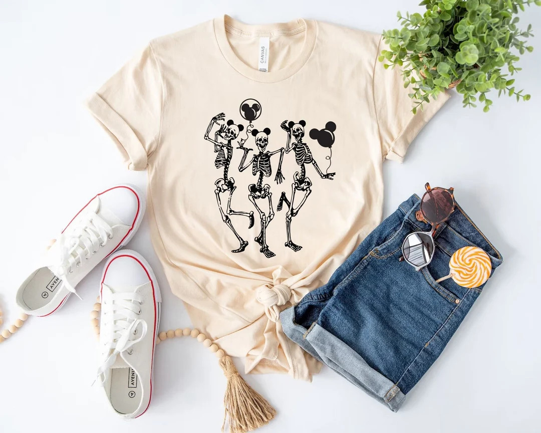 Disney Skeleton Shirt, Skeleton Mickey T-Shirt, Mickey Balloon Shirt,Dancing Skeleton Tee, Dancin... | Etsy (US)