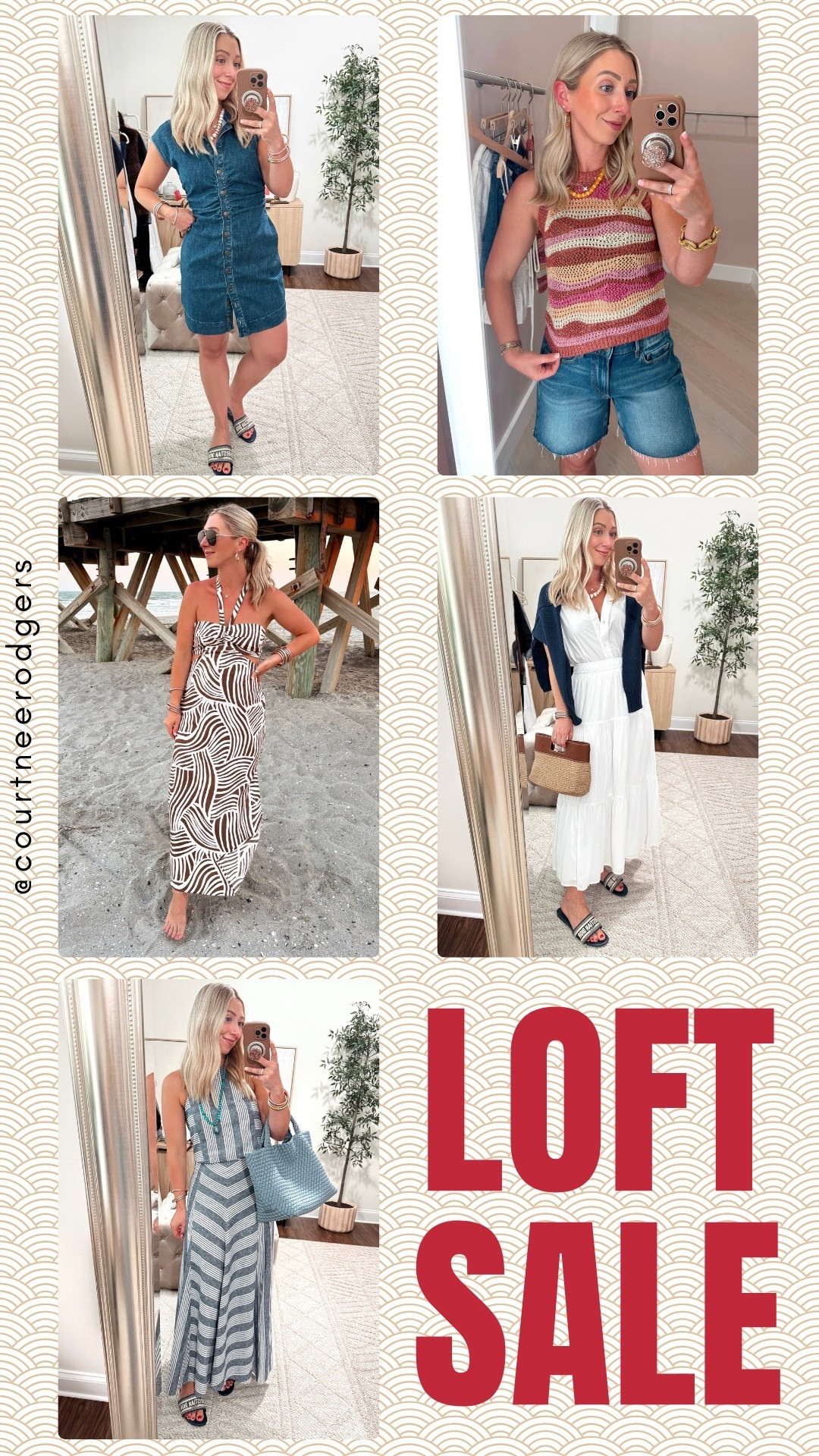 Loft sale 🩷 Size small denim dress, size XS metallic sweater, size small white skirt, size 2 striped top and size 2 striped skirt, size small brown/white beach dress

#LTKootd #LTKmomlife #LTKgrwm