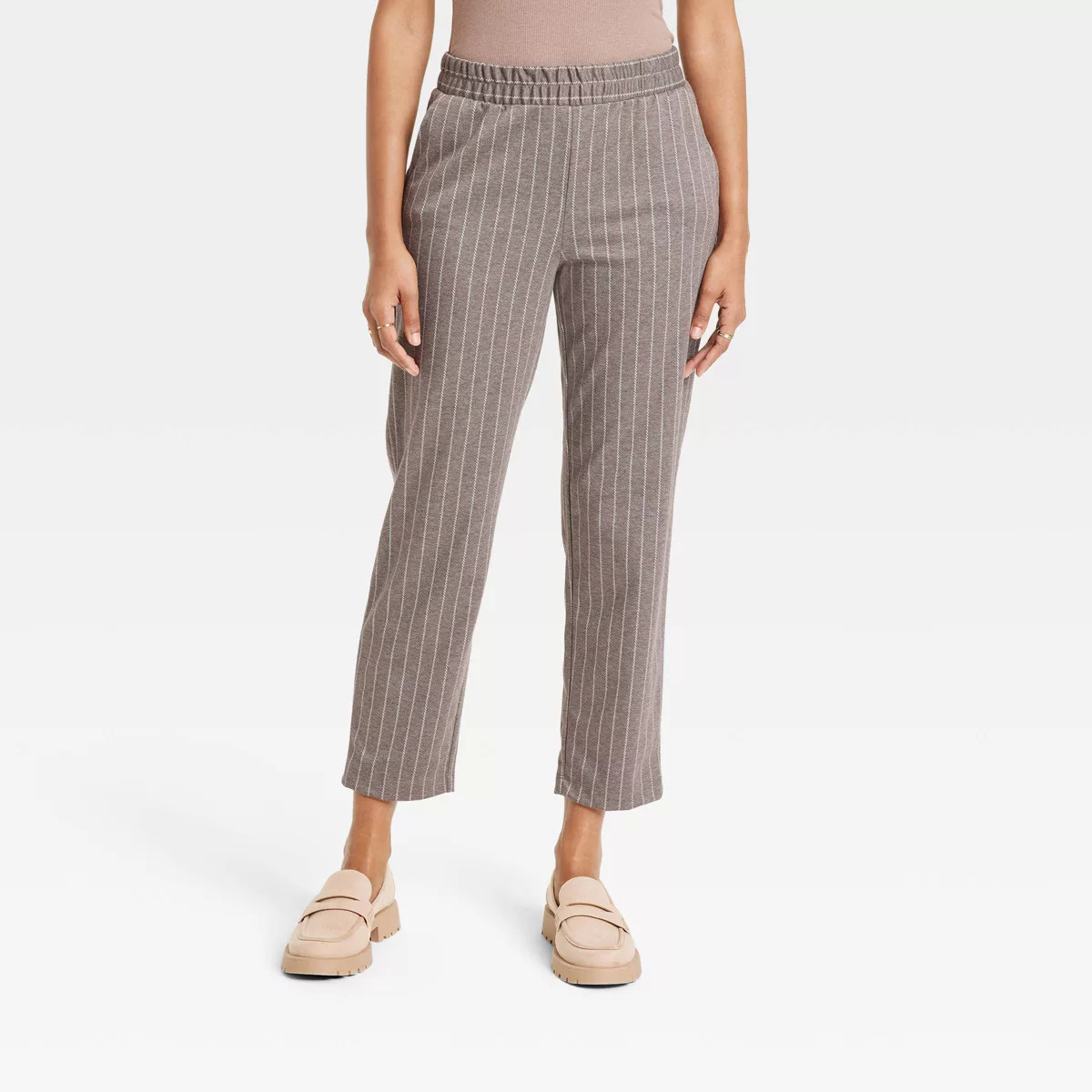 Women's High-Rise Regular Fit Tapered Ankle Knit Pants - A New Day™ | Target