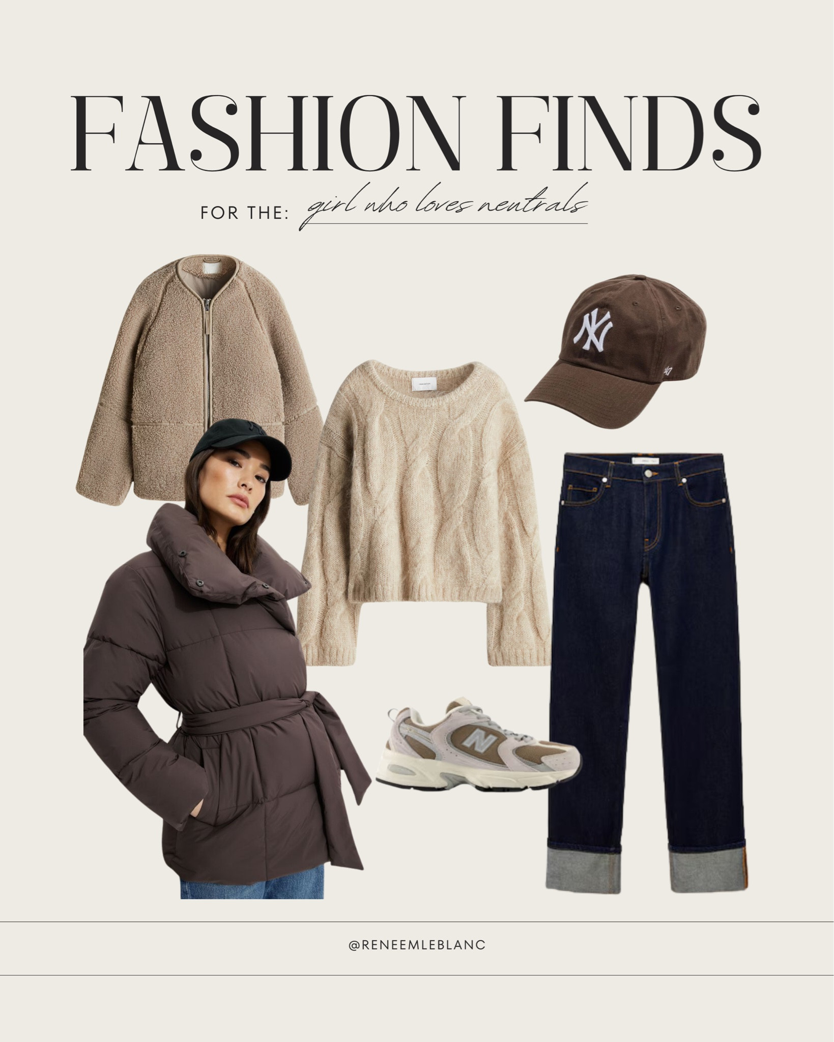 Neutrals, but make it cool and timeless. These cozy-chic finds are perfect for everyday looks—think oversized jackets, comfy knits, and the perfect sneakers to top it off. Shop these must-have pieces to nail that effortless neutral vibe this season!

#NeutralFashion, #EffortlessStyle, #CasualChic, #WinterOutfits, #EverydayNeutrals, #CozyAndCool, #FashionInspo, #LTKStyle, #WardrobeEssentials, #MinimalistFashion