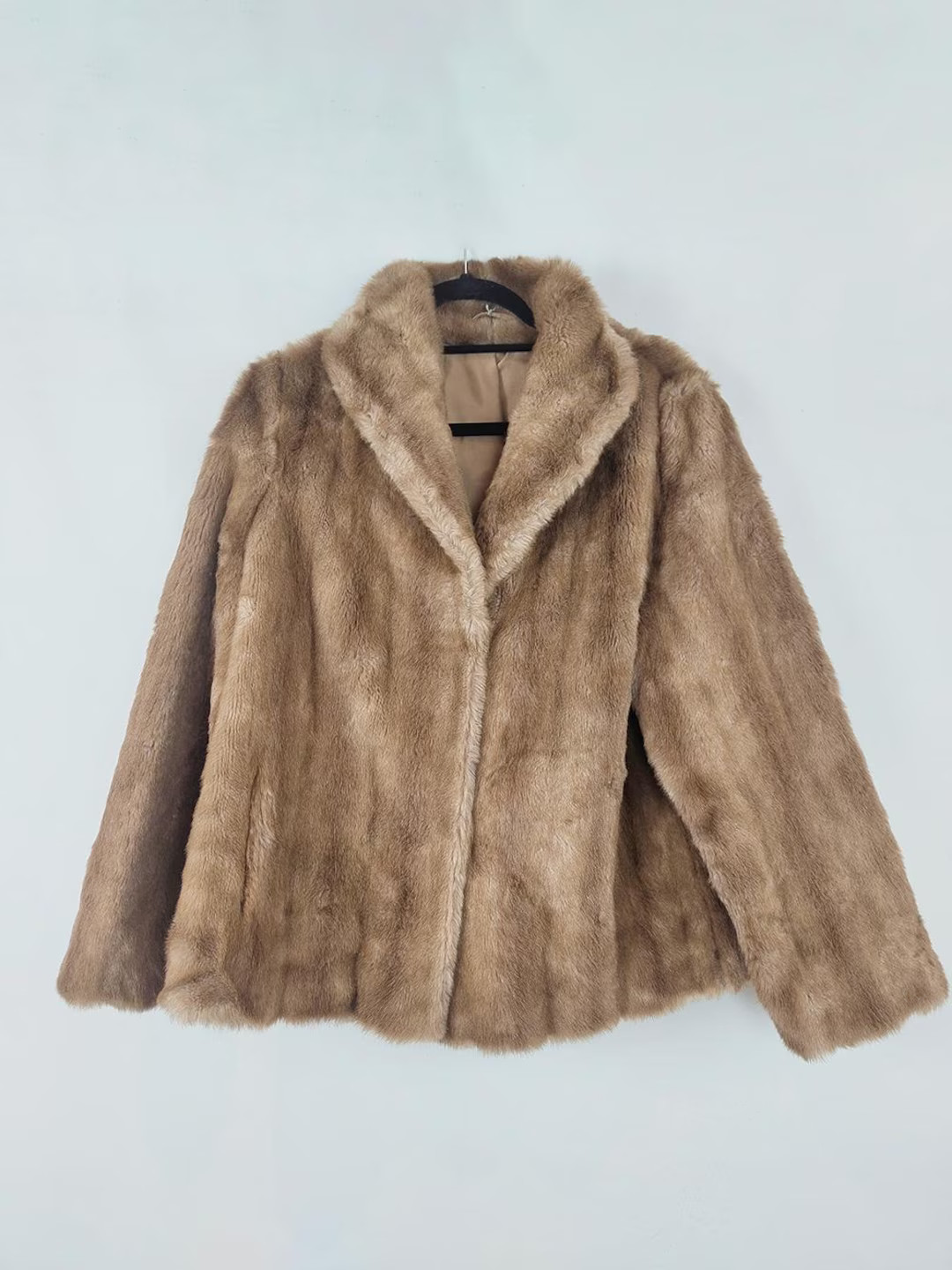 Vintage 70s Faux Fur Coat Womens Dark Blonde Fake Fur Jacket, St Michael, Glam Evening Party Wint... | Etsy (US)