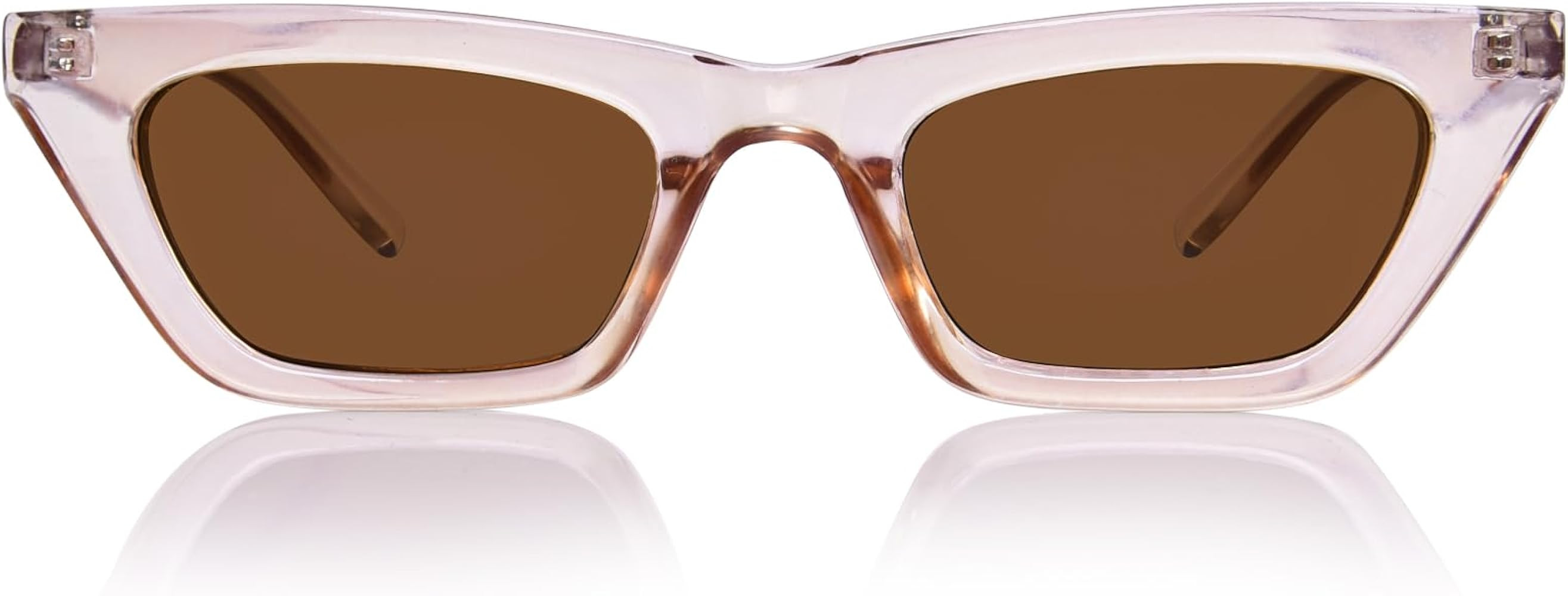 Narrow Square Cateye Sunglasses for Women, Women's Retro Trendy Cute Sun Glasses Small Frame with... | Amazon (US)