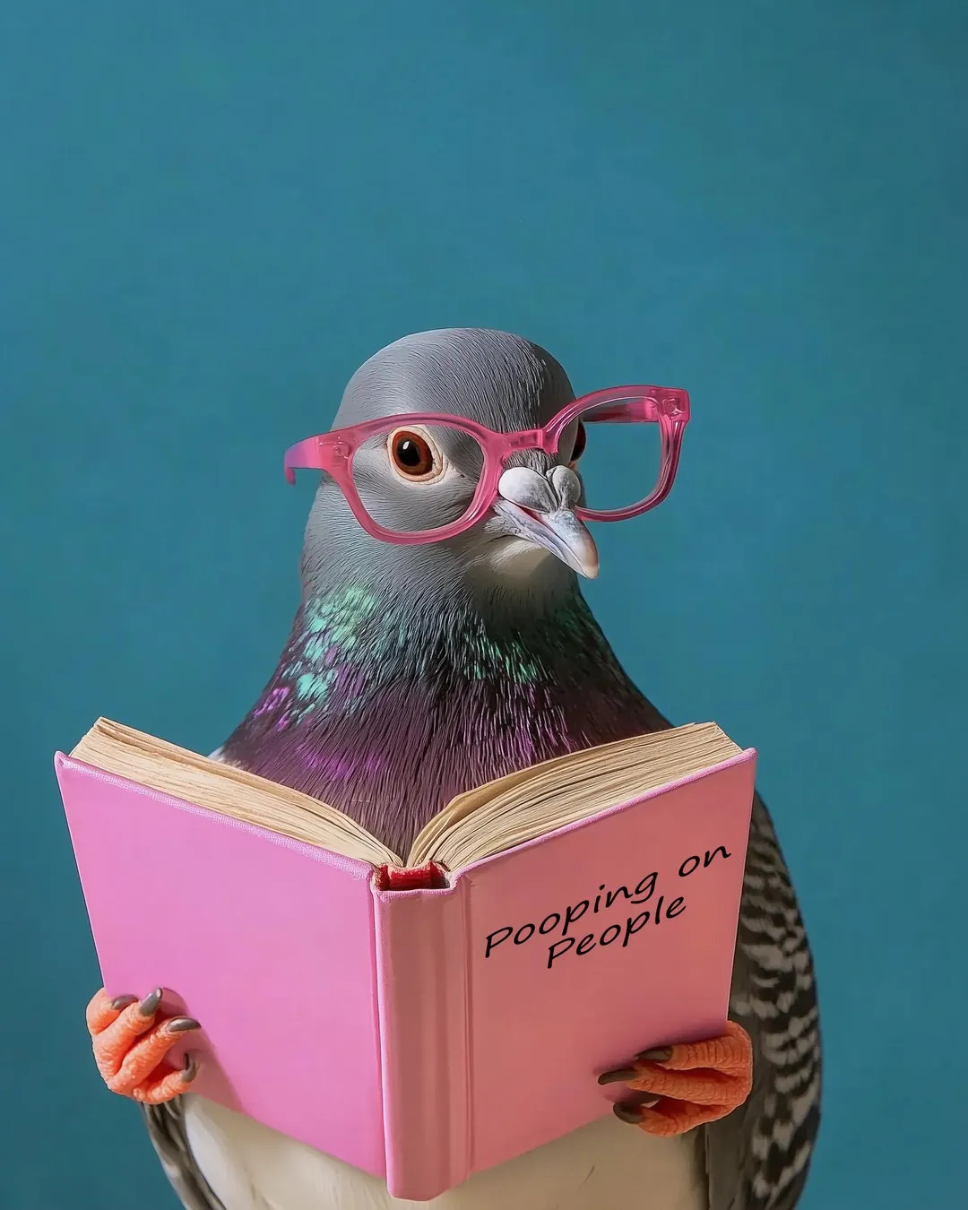 Quirky Pigeon With Glasses Art - Funny Bird Reading Portrait, Humorous Wall Decor, Whimsical Prin... | Etsy (US)