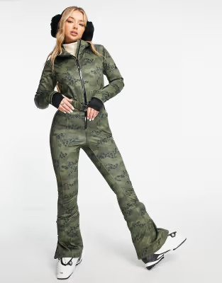ASOS 4505 ski suit in camo animal with flare leg | ASOS (Global)