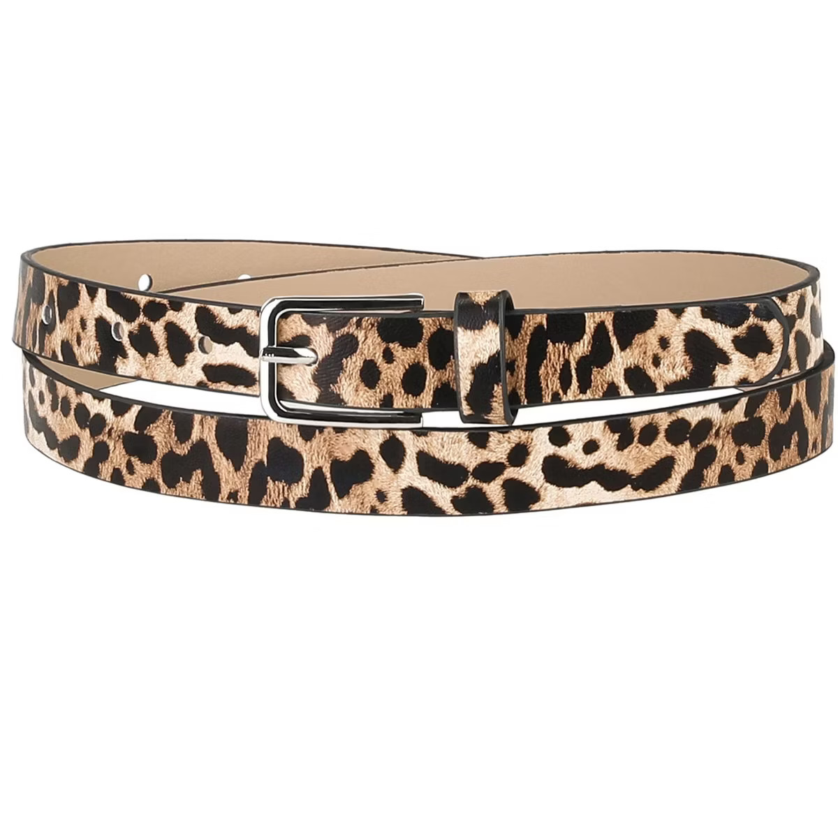 Allegra K Women's Skinny Cute Animal Printed Pants Dress Thin Faux Leather Waist Belts | Target