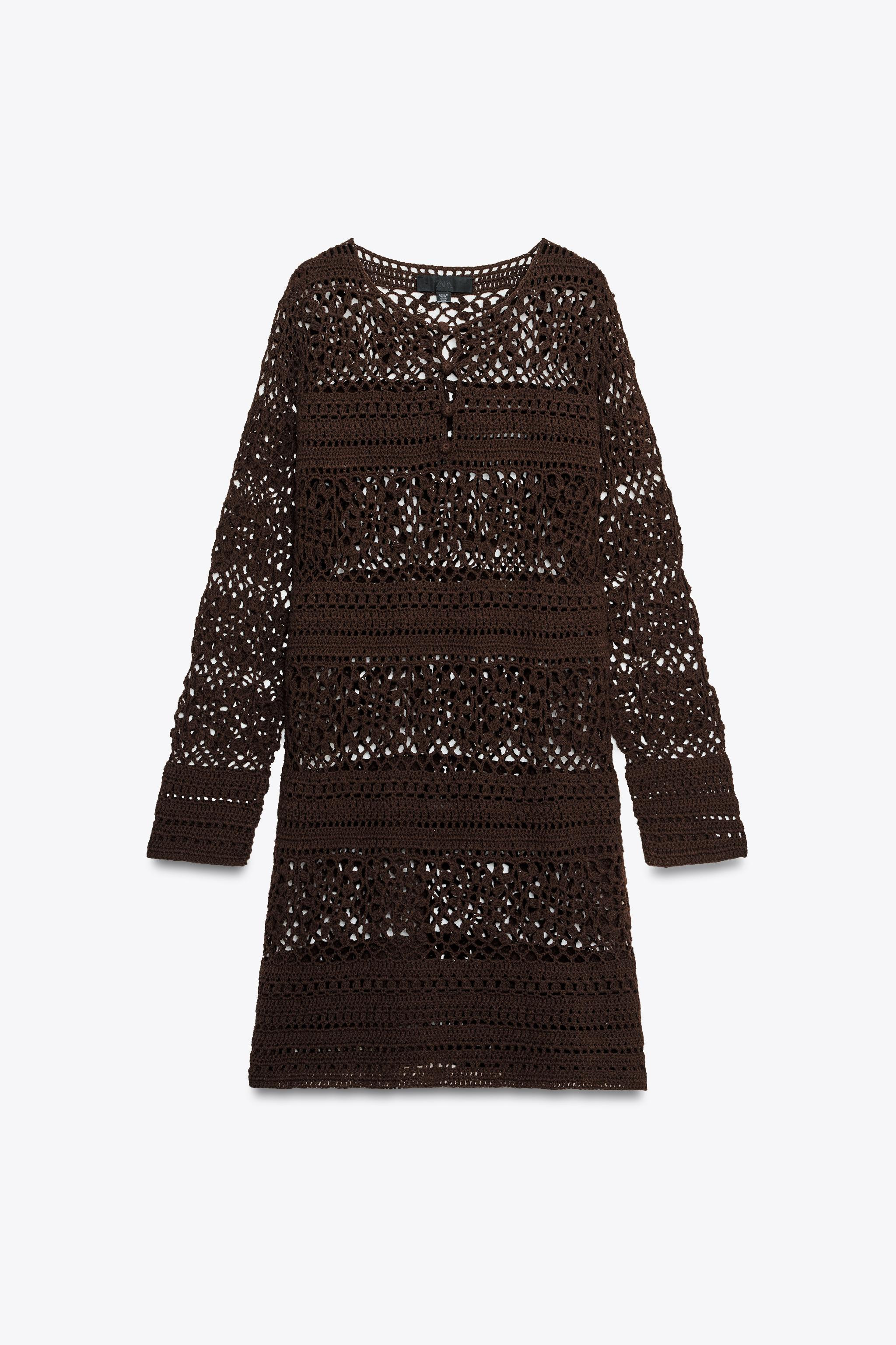 CROCHET KNIT MINI DRESS | Zara UK