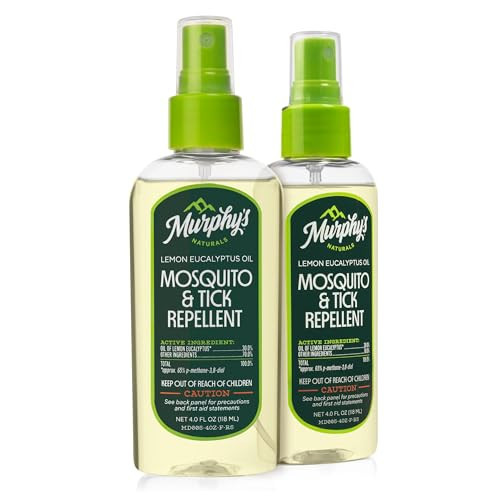 Murphy's Naturals Mosquito & Tick Bug Repellent Spray, Oil of Lemon Eucalyptus for Skin + Outdoor Gear, 4 Ounce Pump, 2-Pack | Amazon (US)