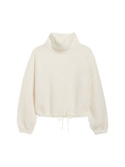 Cropped Sherpa Turtleneck Sweater for Women | Old Navy (US)