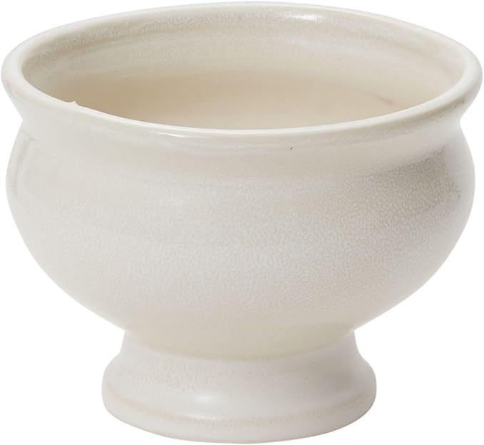 White Dawson Ceramic Compote Bowl | Distressed Ceramic Vase l Indoor and Outdoor Compote for Any ... | Amazon (US)