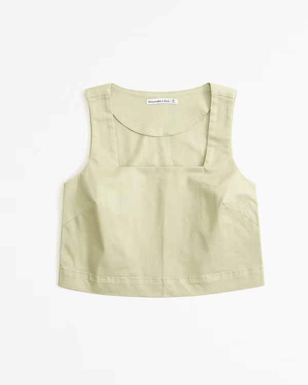Crisp Cotton Squareneck Set Top | Abercrombie & Fitch (US)