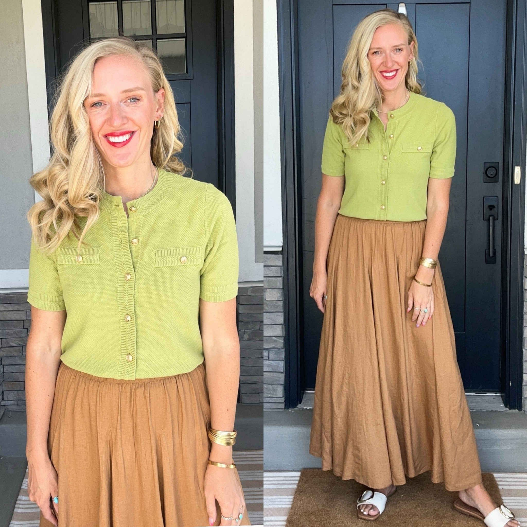 Sunday best! Button down cardigan sweater, size small. Maxi skirt size medium. 

#LTKMidsize #LTKFindsUnder50 #LTKSummerSales