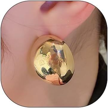 Chunky Gold Silver Earrings for Women Personalized Oval Minimalist Earrings Fashion Earrings Jewe... | Amazon (US)